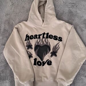 Heartless Love Graphic Hoodie in Cream